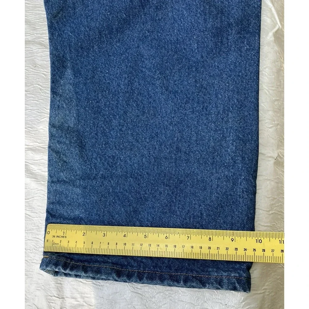 VTG Carhartt Flannel Lined Insulated Denim Jeans B21 DST 46 X 30 USA Components